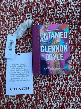 Coach Untamed By Glennon Doyle Book Bag Charm. NWT.